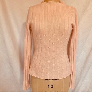 Pure cashmere S pale pink funnel neck.